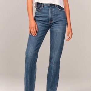 Abercrombie 90s Ultra High Rise Straight Jeans Medium Wash